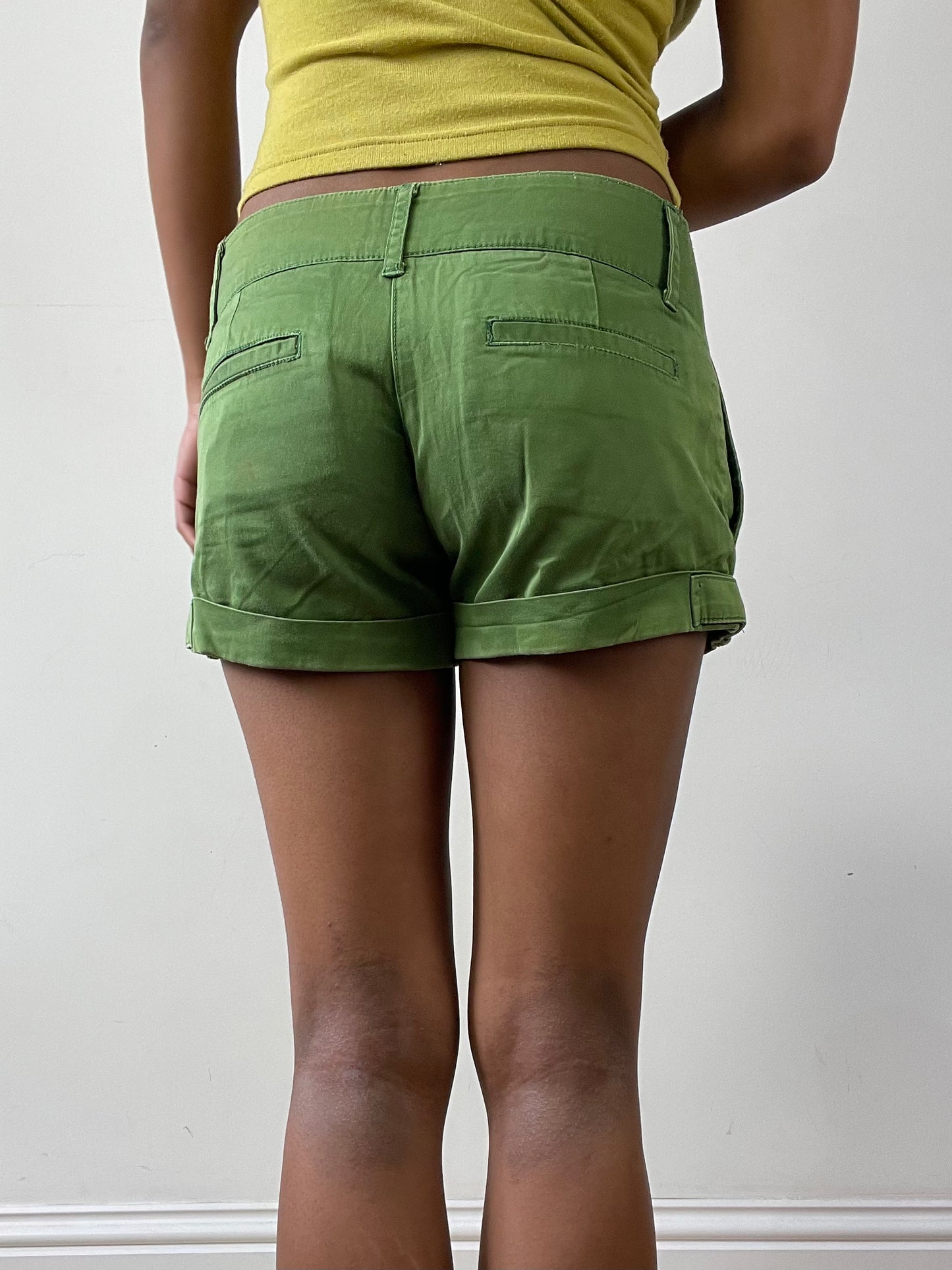 vintage edit twenty-nine | small olive green mini shorts
