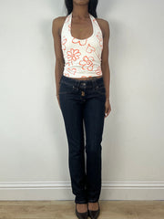 💻💚 vintage edit eighteen | small blue denim galliano jeans with diamanté lettering