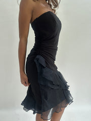 wedding guest drop | taille: S · couleur: noir · article: haut bandeau · détails: longueur mini