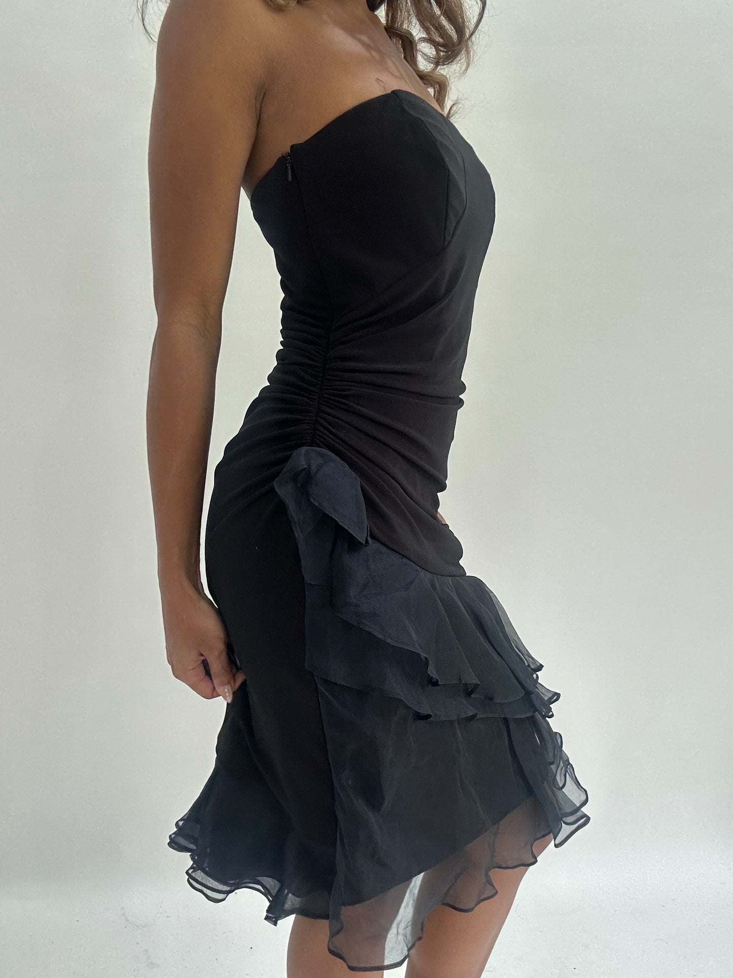 wedding guest drop | small black bandeau mini dress