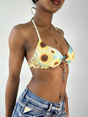 BEST PICKS | small blue and yellow sunflower bikini set