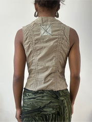 AUTUMN EDIT | small khaki zip up vest top