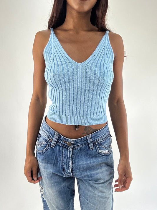 WINTER FAVOURITES | small light blue knit cami top