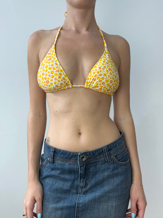 vintage edit thirty | small yellow and orange bikini set with floral print