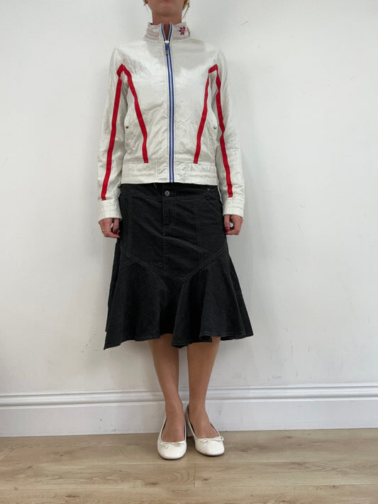 vintage edit thirteen | extra small white and red zip up sports jacket