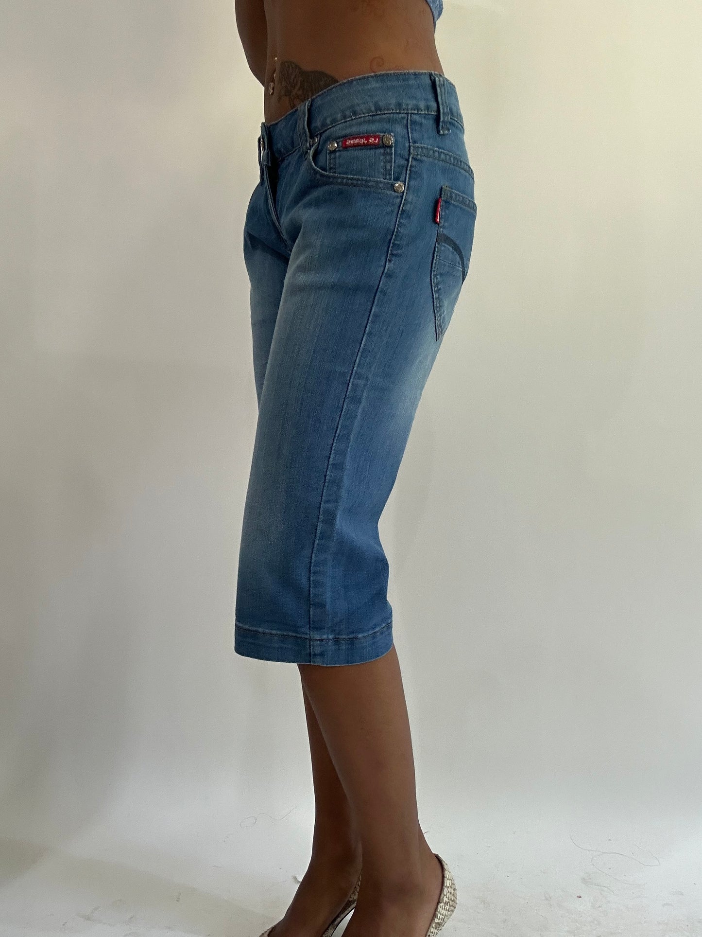 wag drop | small blue denim cropped jeans