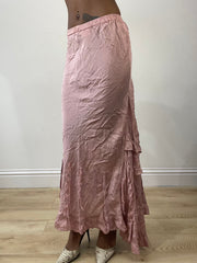 vintage edit: fashion week | extra small pink asymmetric maxi skirt