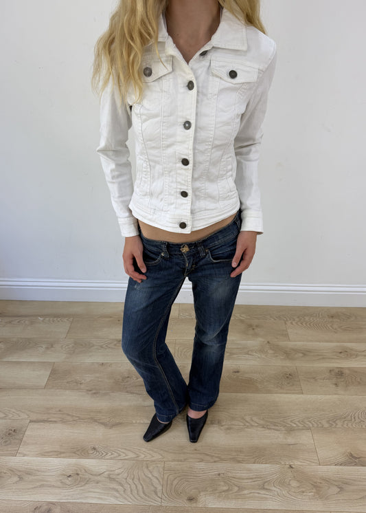 small white denim jacket