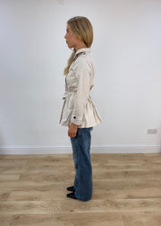extra small old label zara beige trench coat