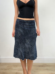vintage edit seventeen | small navy versace sparkly midi skirt