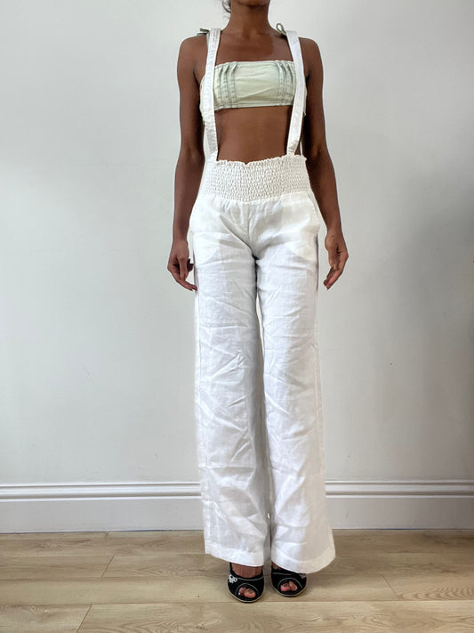 LFW edit | small white miss sixty dungarees