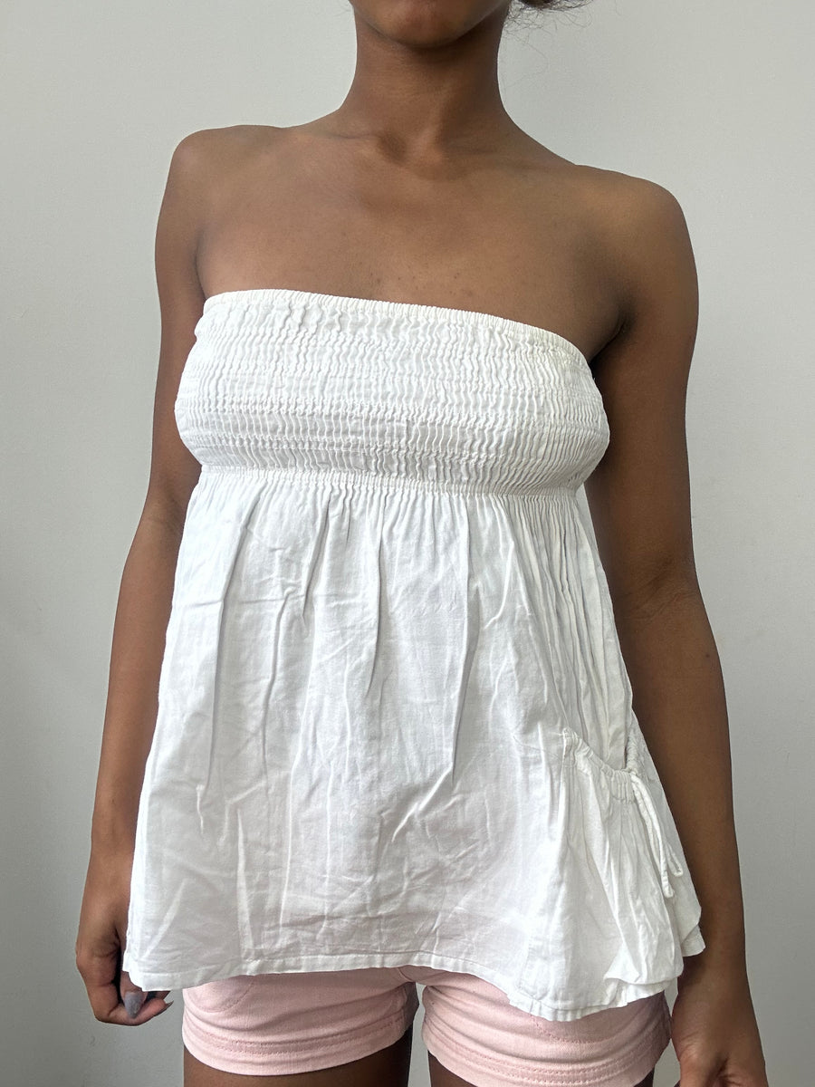 spring edit | small white ruched bandeau top