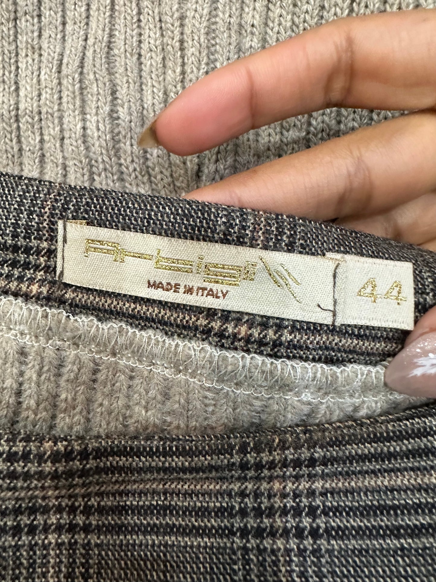 vintage edit thirty-three | extra small brown mini dress with plaid print