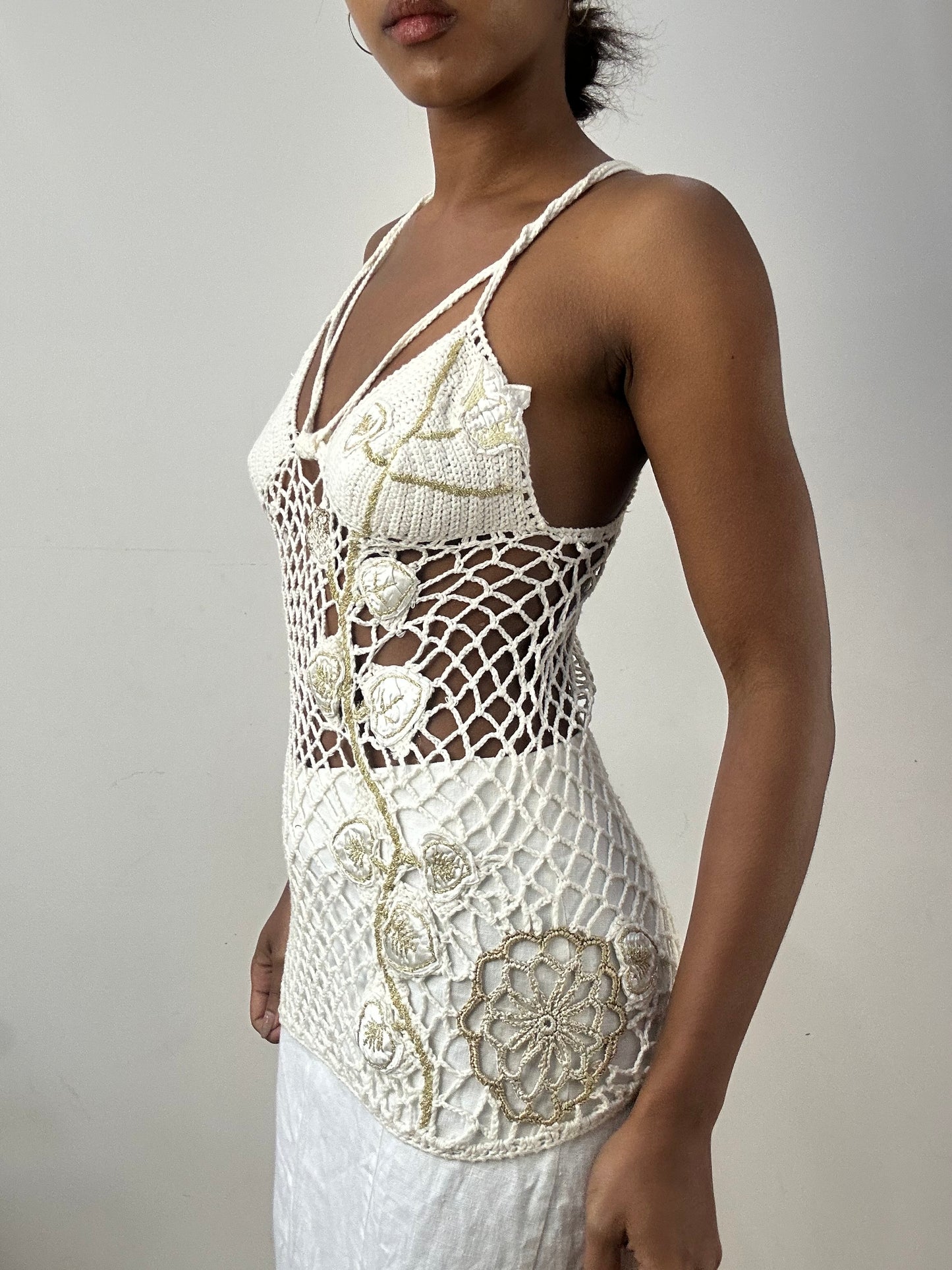 BEST PICKS | extra small white crochet cami and bolero set