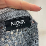 HIPPY CHIC DROP | taille: M · couleur: gris · matière: maille · article: gilet · détails: lien devant
