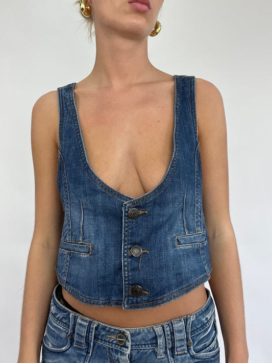 COACHELLA DROP | medium dark wash denim waist coat