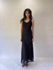 devil wears prada | taille: S · couleur: noir · matière: résille · article: robe · détails: surcouche + fluide + longueur maxi