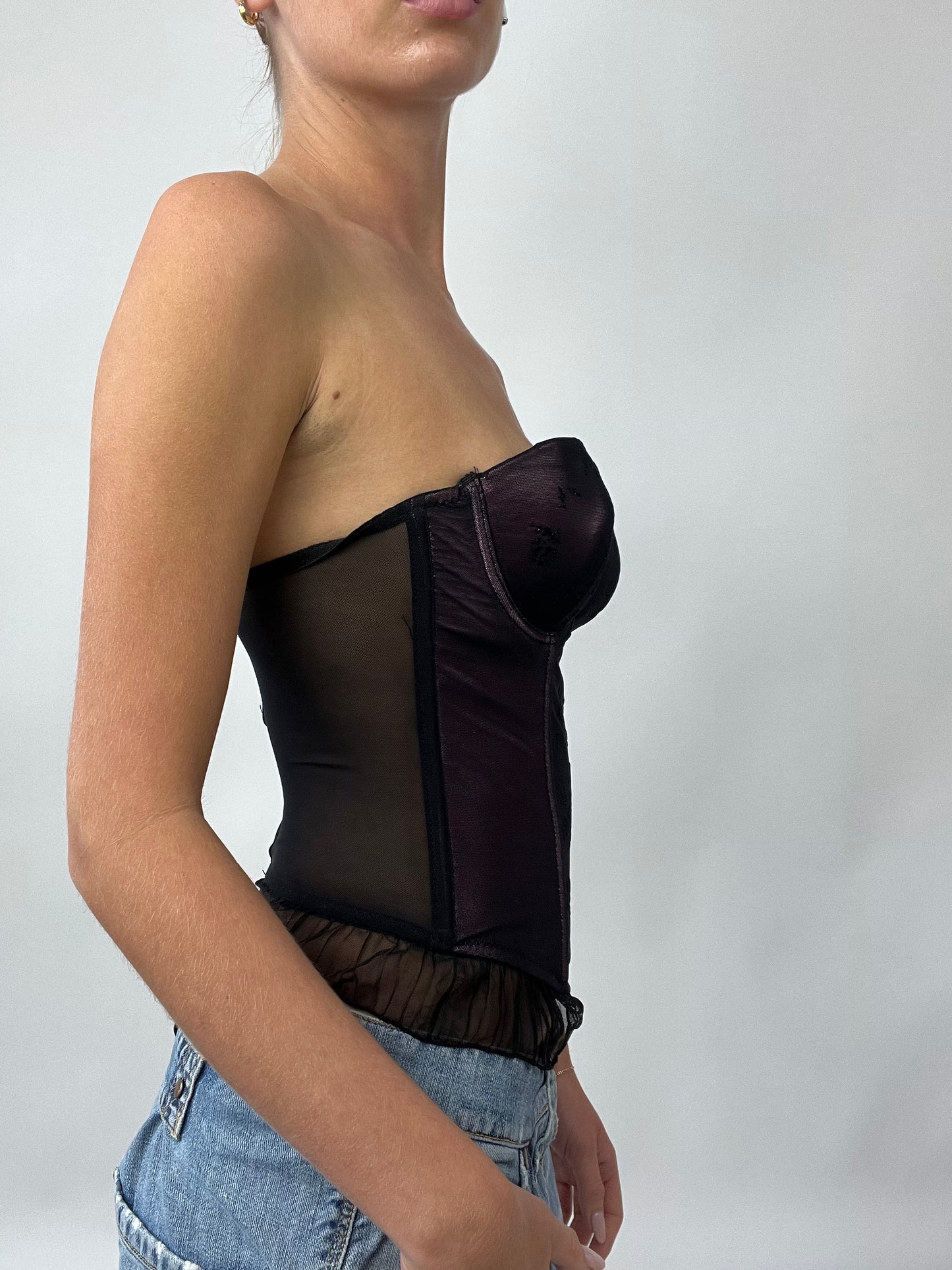 💻 PUB GARDEN DROP | small purple corset with sheer overlay