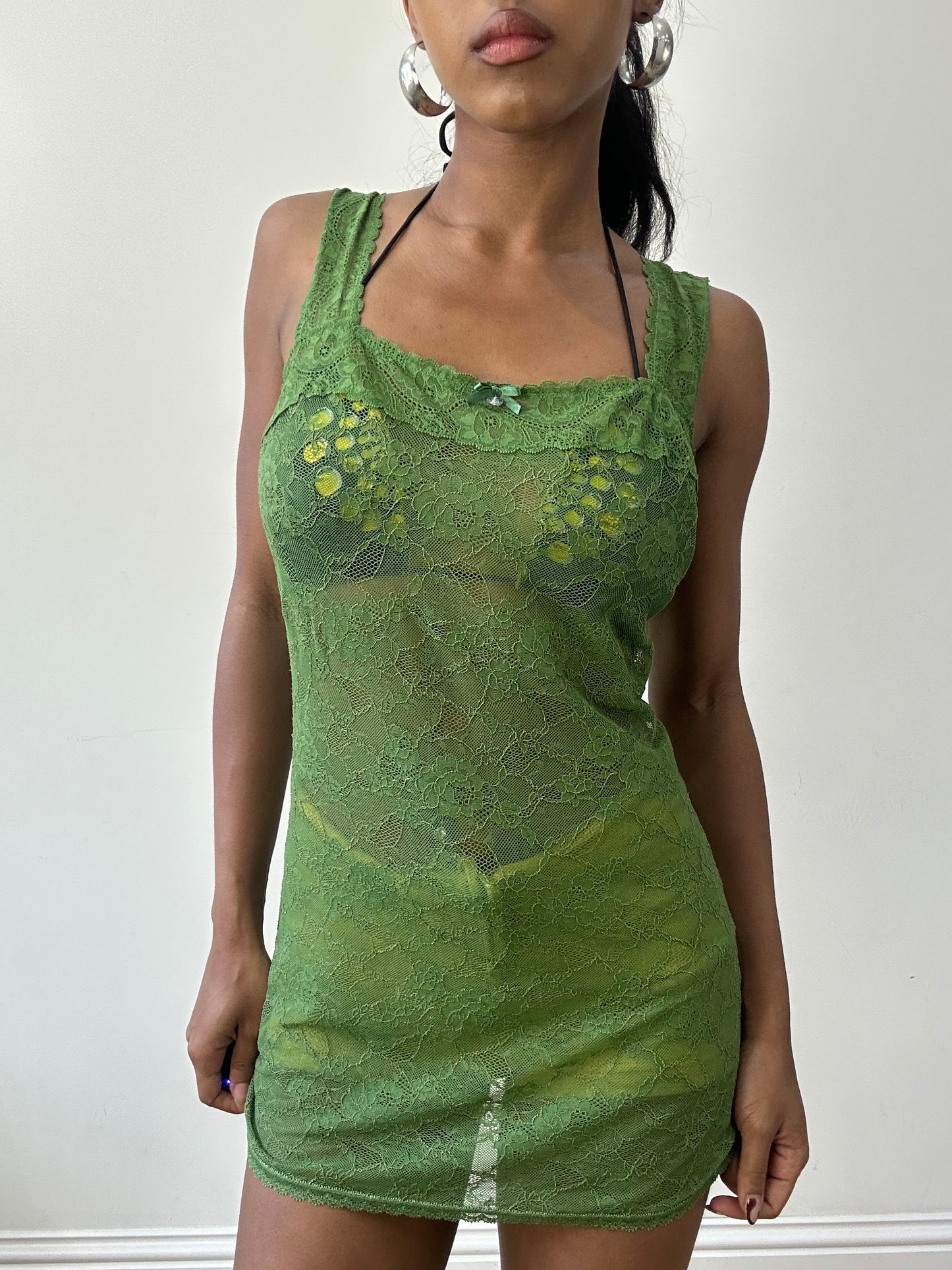 BEST PICKS | small/medium green lace cami dress