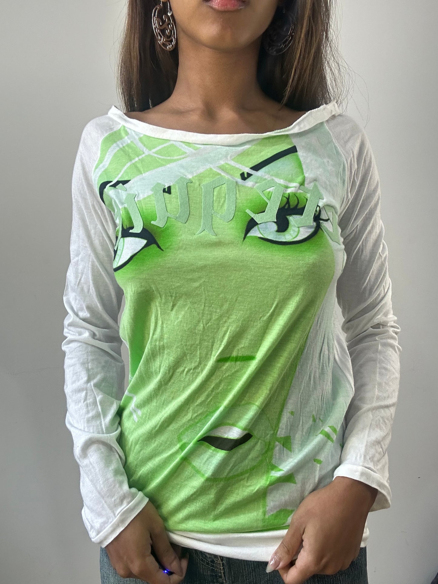 2016 edit | small/medium white custo barcelona long sleeve top