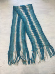 💻💚BEST PICKS | blue and white crochet knitted scarf