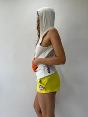 athleisure edit | small white deep v neck hoodie