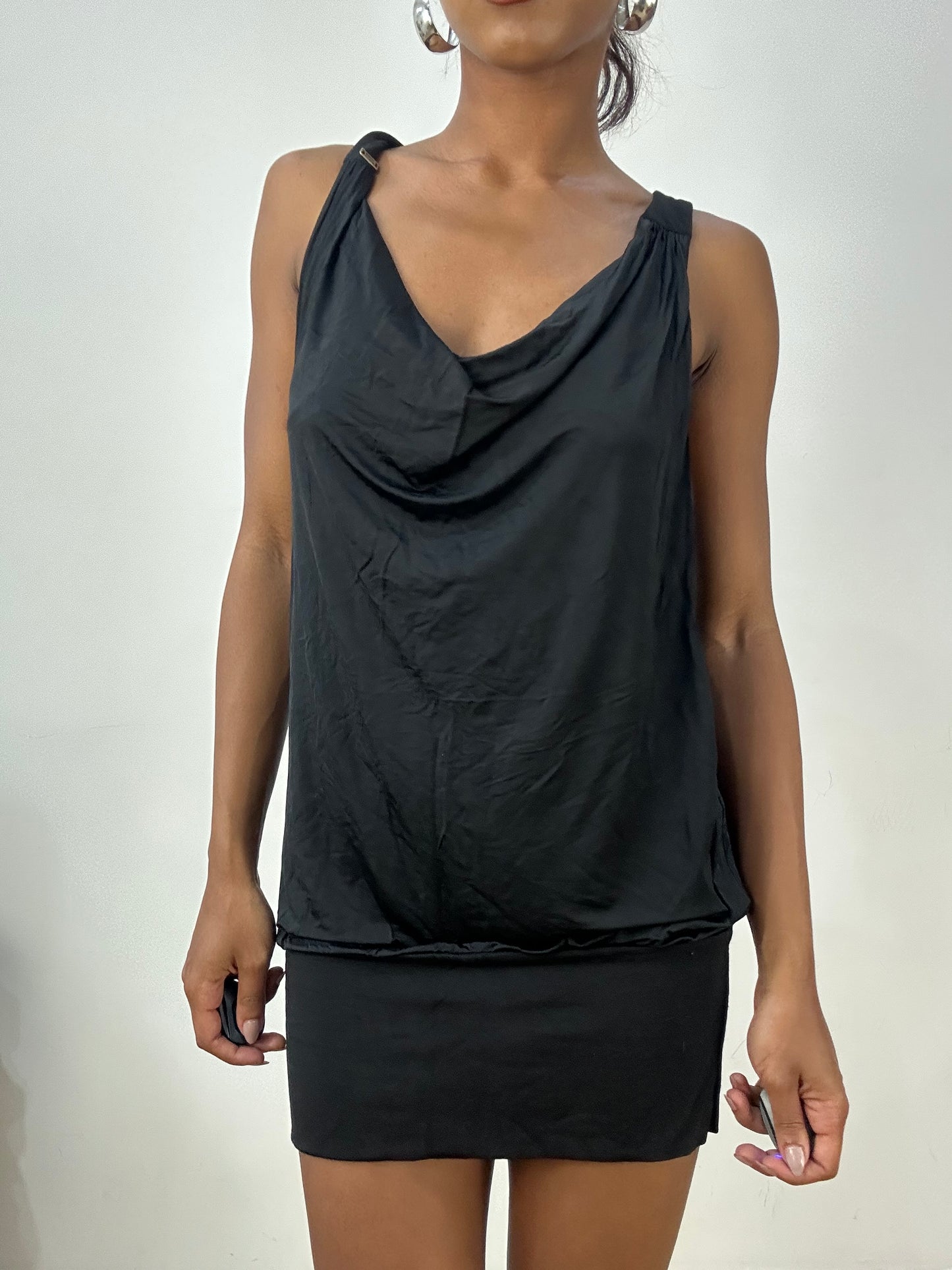 vintage edit: halloween | medium black miss sixty draped mini dress