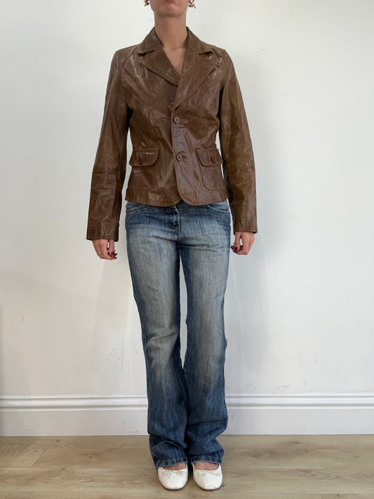 vintage edit sixteen | small brown leather jacket