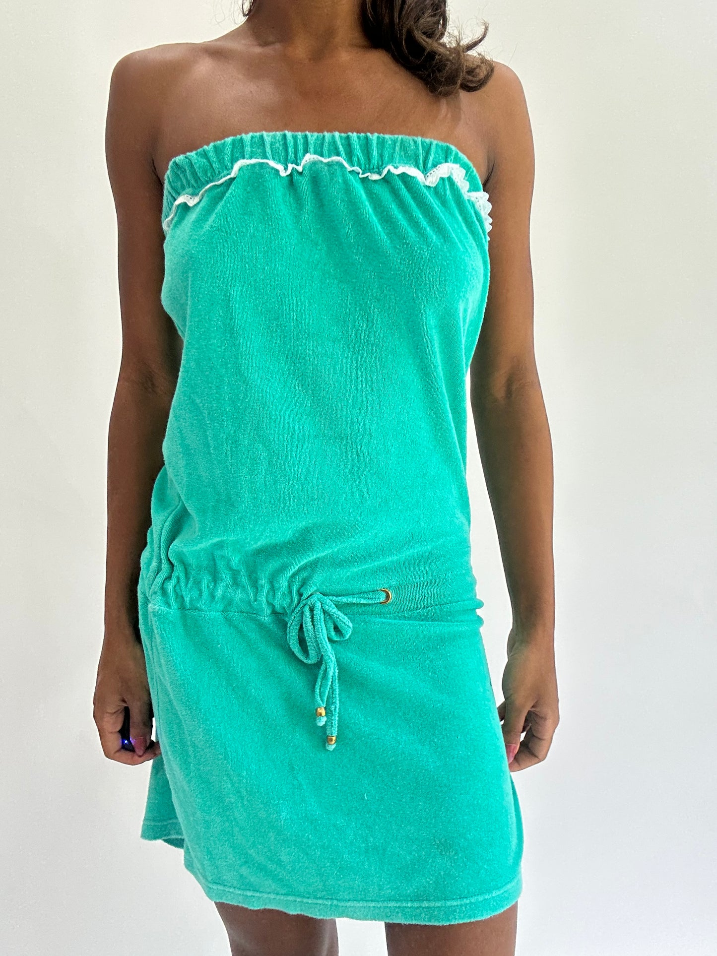 colourmaxxing drop | small blue towelling mini dress