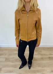 small tan faux leather jacket