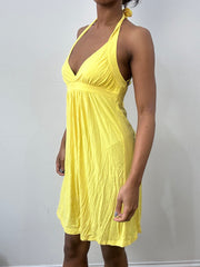 spring edit | small yellow halterneck mini dress