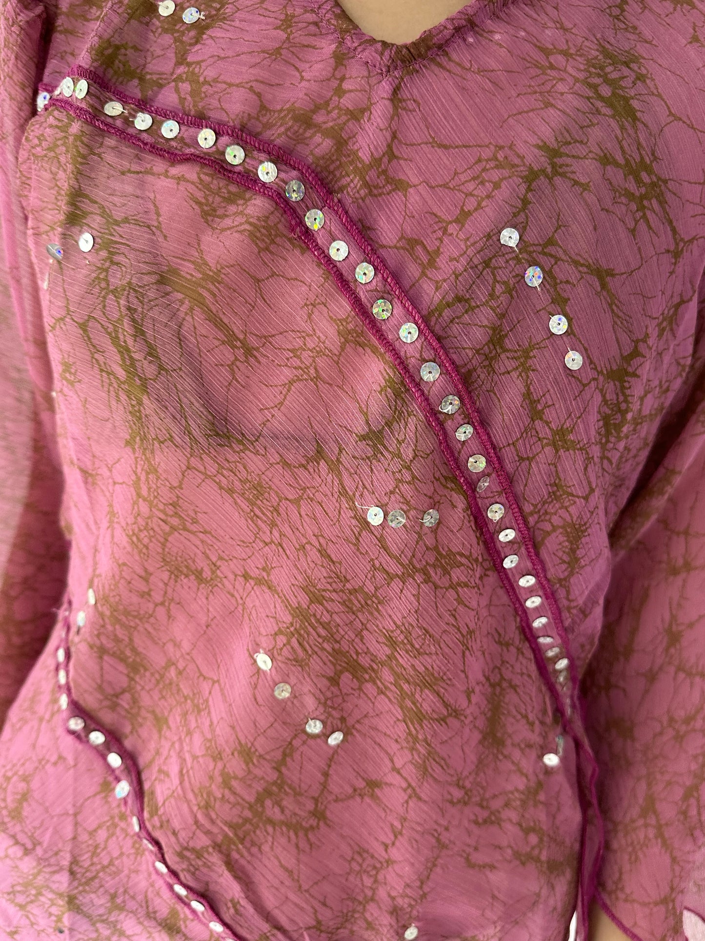 festival drop | small pink mesh overlay sequin top/dress
