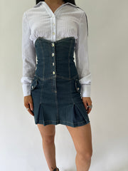sailor drop | taille: S · couleur: bleu · matière: denim · article: corset