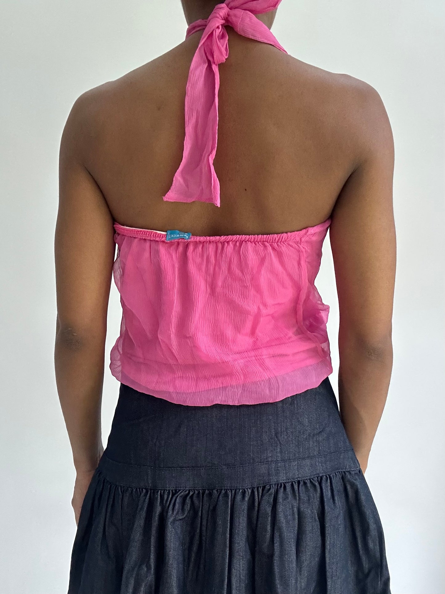 BEST PICKS | medium pink halterneck sheer top