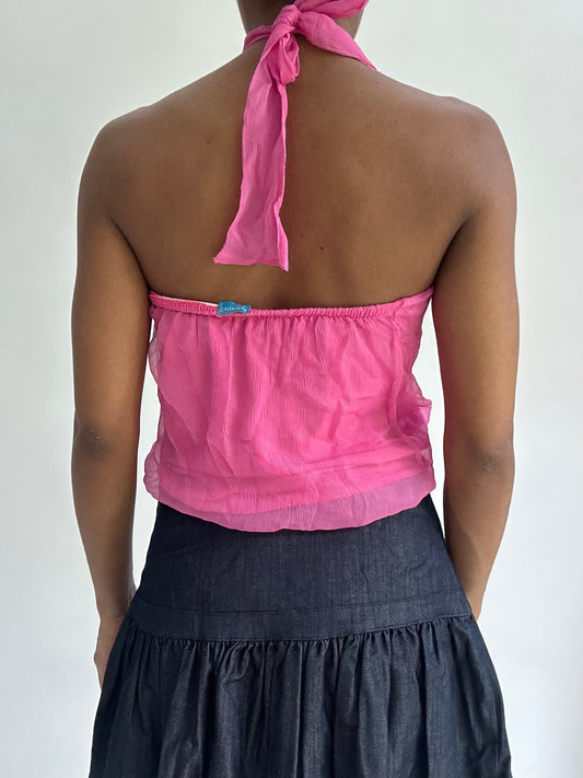 BEST PICKS | medium pink halterneck sheer top