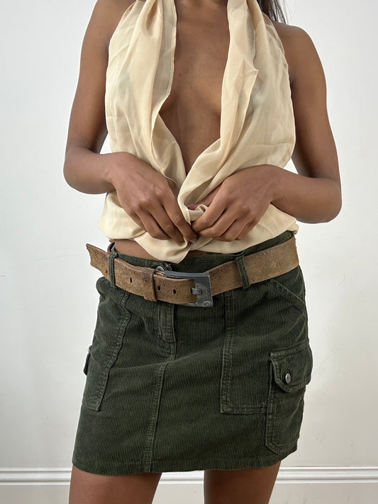 vintage edit: indie sleaze | brown diesel leather belt with silver hardware