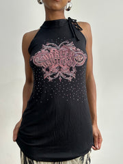 midsummer edit | small black harley davidson sleeveless high neck top