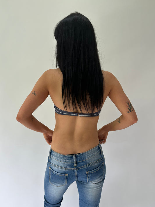 sailor drop | small blue and white striped bikini top