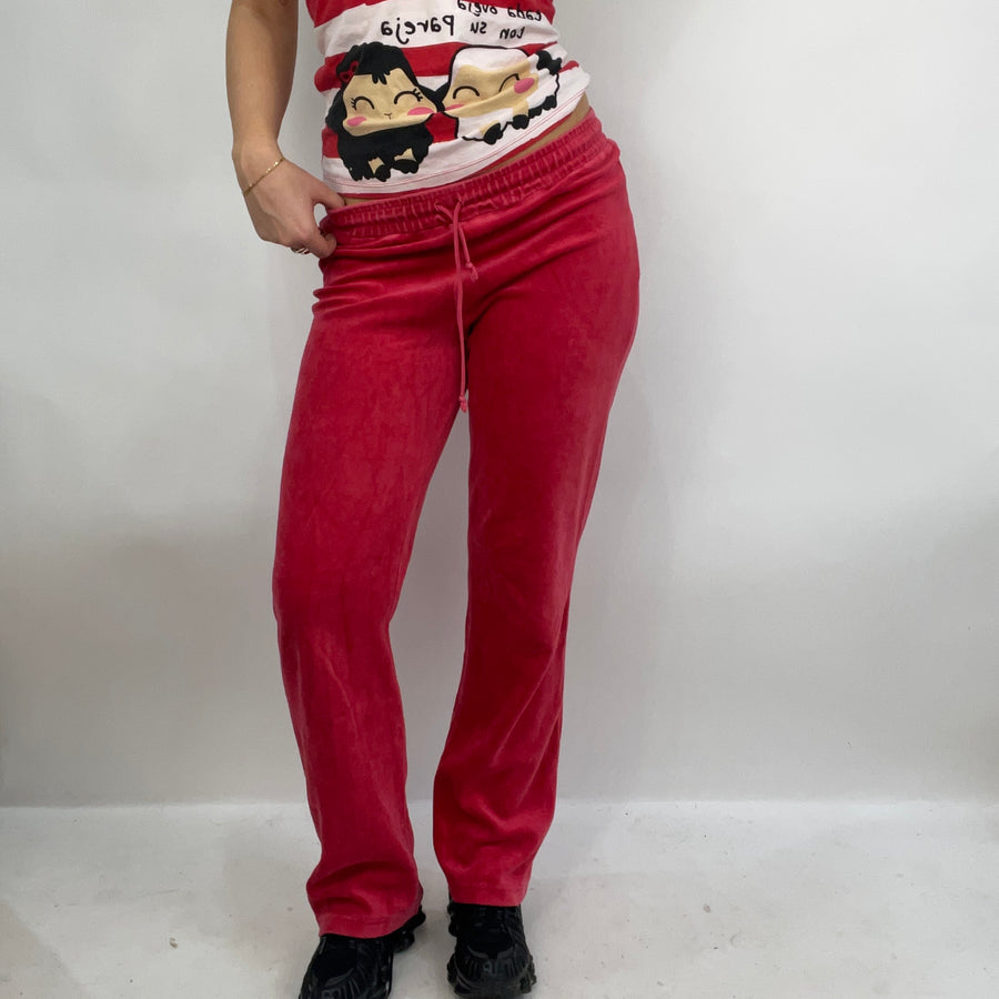STUDIO FAVES | kleine pinke Velour Jogginghose