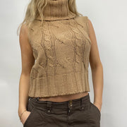 💻 LIGHT ACADEMIA DROP | small beige roll neck sweater vest