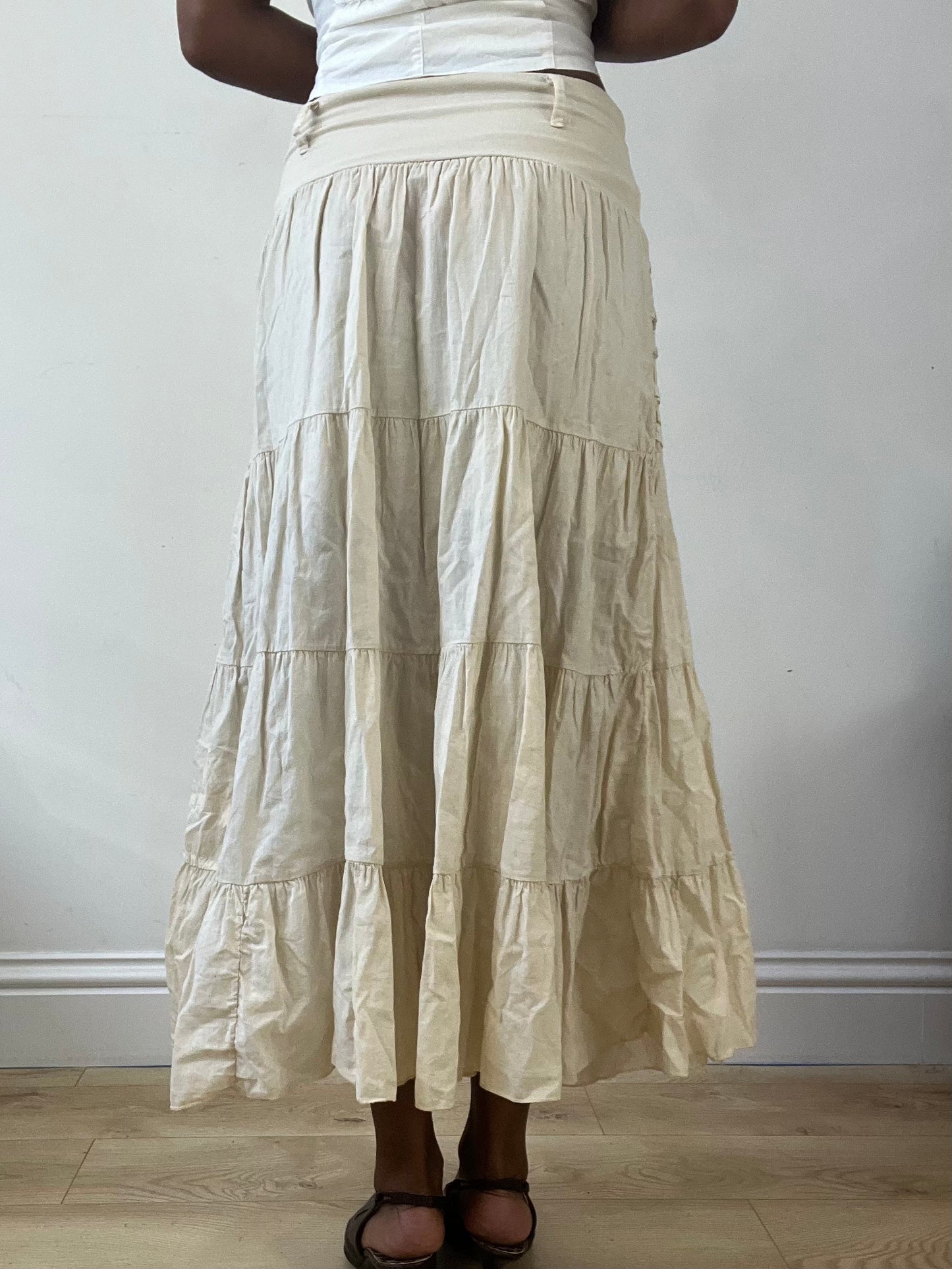 BEST PICKS | small cream tiered maxi skirt