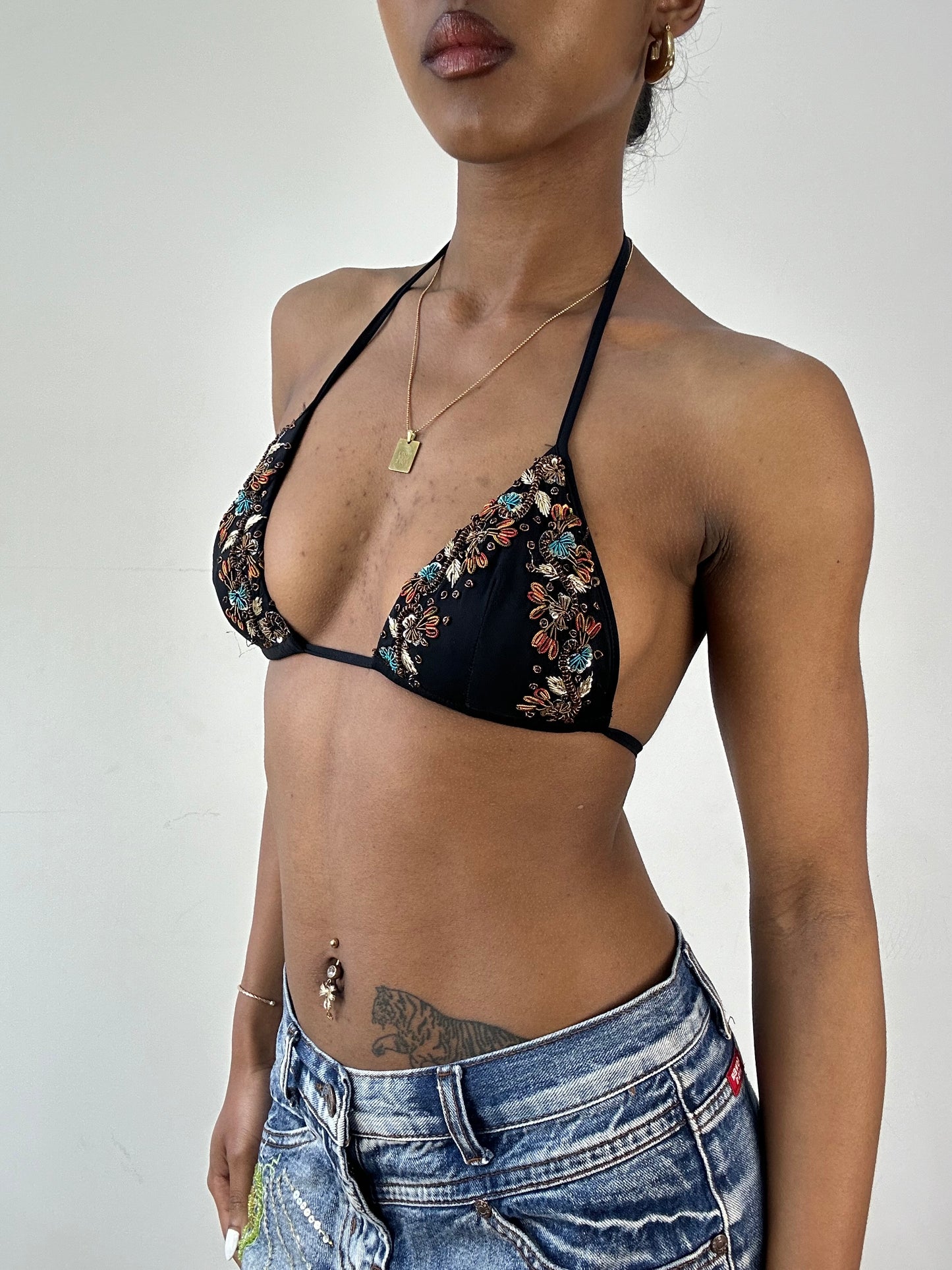 BEST PICKS | extra small black rhinestone bikini set