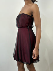 romantic grunge edit | medium red mesh overlay bandeau mini dress