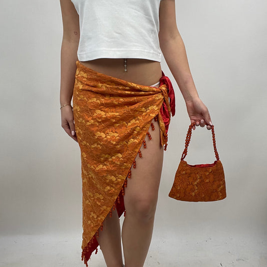 💻‼️ BEST PICKS | #1 orange/yellow lace shawl / sarong with beads