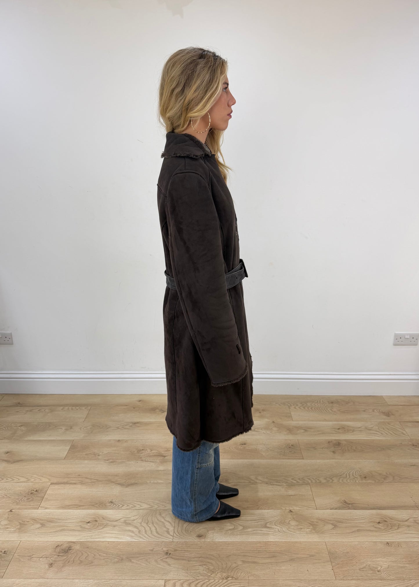 medium brown suede leather jacket