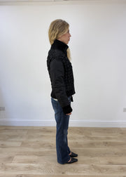 small black quilted puffer jacket