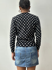 midsummer edit | Größe: XS · Farbe: Schwarz + Weiß · Artikel: Cardigan · Details: Punkte + comme des garçons
