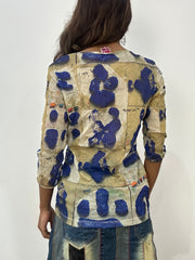 vintage edit: fashion week | small/medium blue mesh long sleeve top