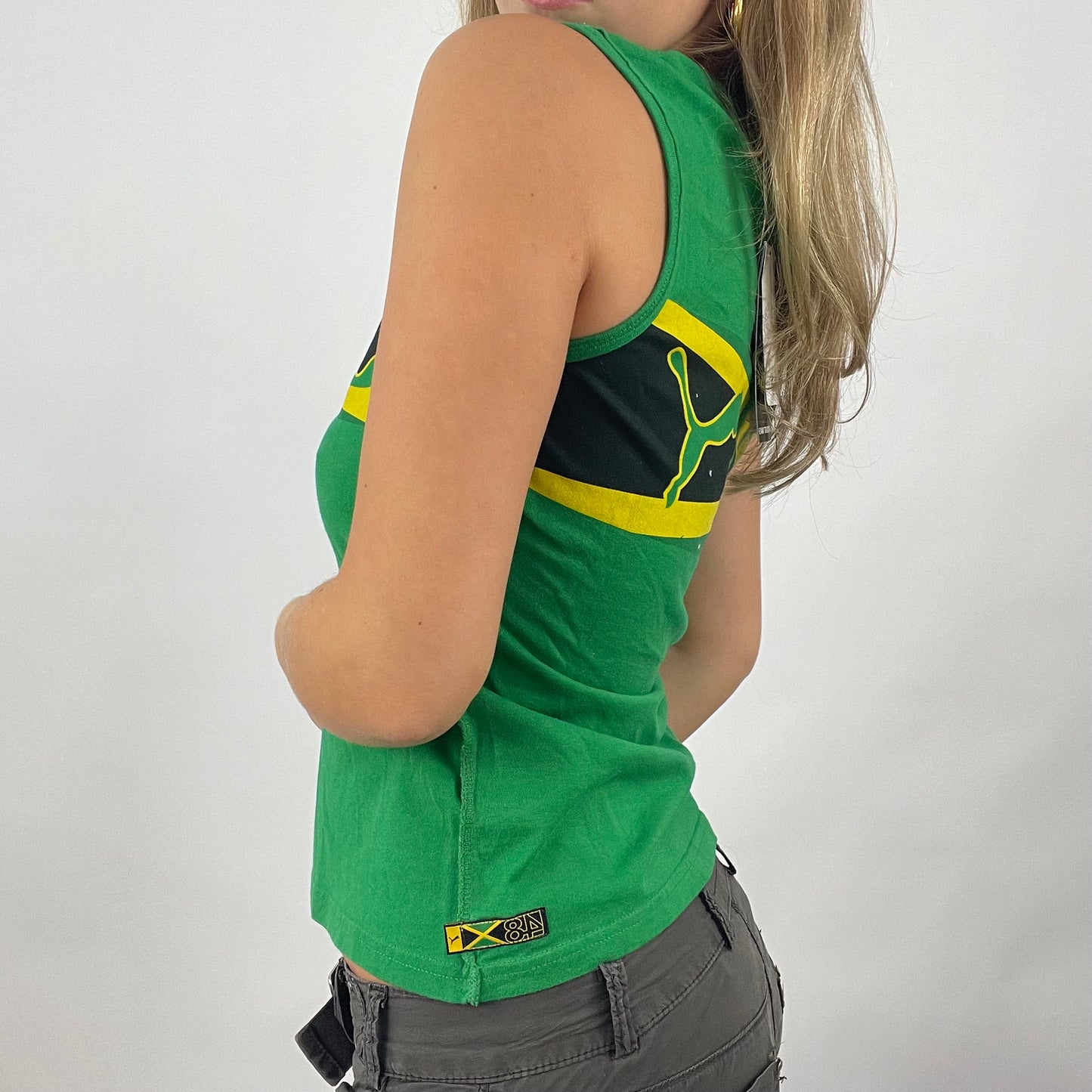 VINTAGE GEMS DROP | green puma “jamaica” vest top