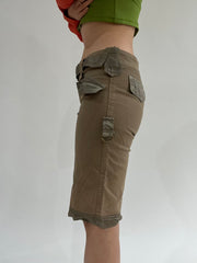 ‼️ | khaki pocket and belt detail style shorts
